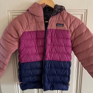 Patagonia Kids' Reversible Down Sweater Hoody - broken zipper - see description
